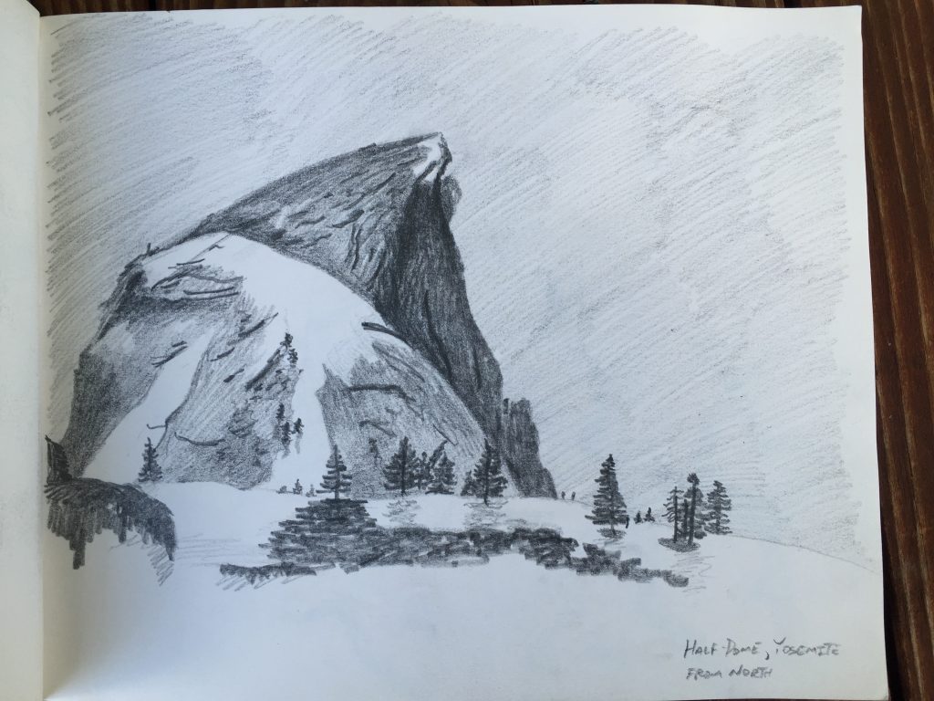 Graphite Sketch of Half Dome